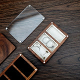 Walnut Jewelry Box Mini Travel Ring Earrings Necklace Storage Box