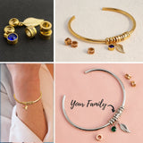 Personalized Stainless Steel Birthstone Bracelet for Women
