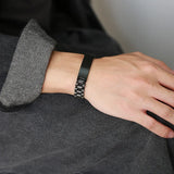 Personalised Engraved Name Date Bracelet Punk Stainless Steel Jewelry