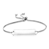 Engrave Name Date Letters Bracelet Stainless Steel Adjustable Bangle