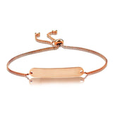 Engrave Name Date Letters Bracelet Stainless Steel Adjustable Bangle