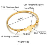 Personalized Stainless Steel Heart Cuff Bracelet