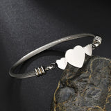 Personalized Stainless Steel Heart Cuff Bracelet