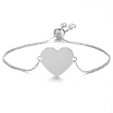 Engraved Family Baby Pets Photo Heart Bracelet Personalized Bangle