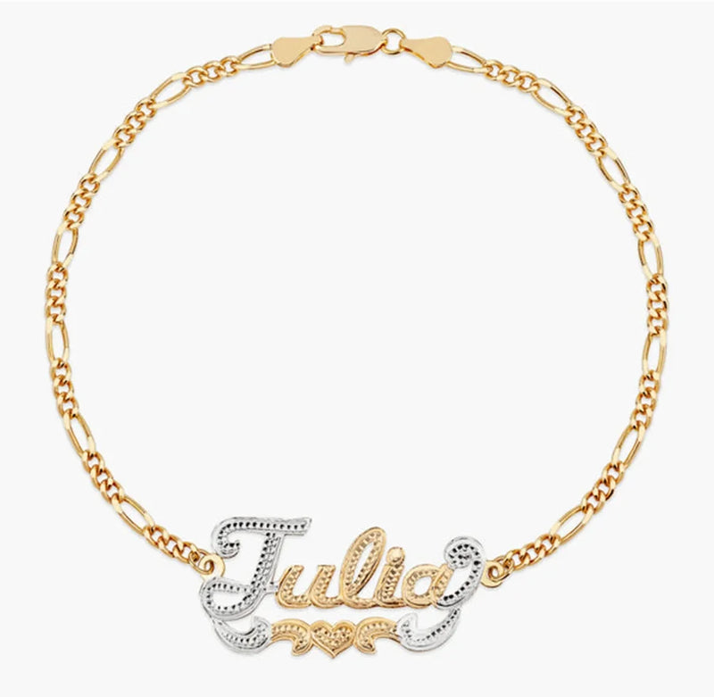 Heart Two-Color Bracelet 18K Gold Stainless Steel Personalized Bracelet