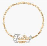 Heart Two-Color Bracelet 18K Gold Stainless Steel Personalized Bracelet