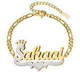 Two-Color Heart Bracelet 18K Gold Stainless Steel Personalized Women