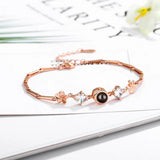 Photo Projection Bracelet Four-Leaf Clover Couple Bangles