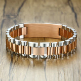 Personalized Stainless Steel Nameplate Couple ID Bracelet