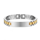 Custom Stainless Steel Nameplate Chain Bracelets Couple ID Bracelet