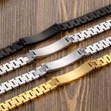 Custom Stainless Steel Nameplate Chain Bracelets Couple ID Bracelet