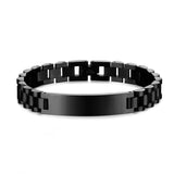 Custom Stainless Steel Nameplate Chain Bracelets Couple ID Bracelet