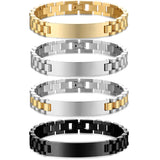 Custom Stainless Steel Nameplate Chain Bracelets Couple ID Bracelet