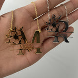 Butterfly Name Pendant Flower Necklace Personalized