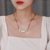 Butterfly Necklace With Name Double Layer Two Tone Personalized Name Necklace