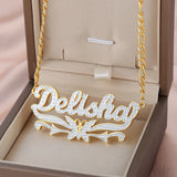 Double Layer Butterfly Necklace With Name Personalized Name Necklace For Women