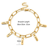 Family Charms Bracelet Stainless Steel Engraved Mom Birthday