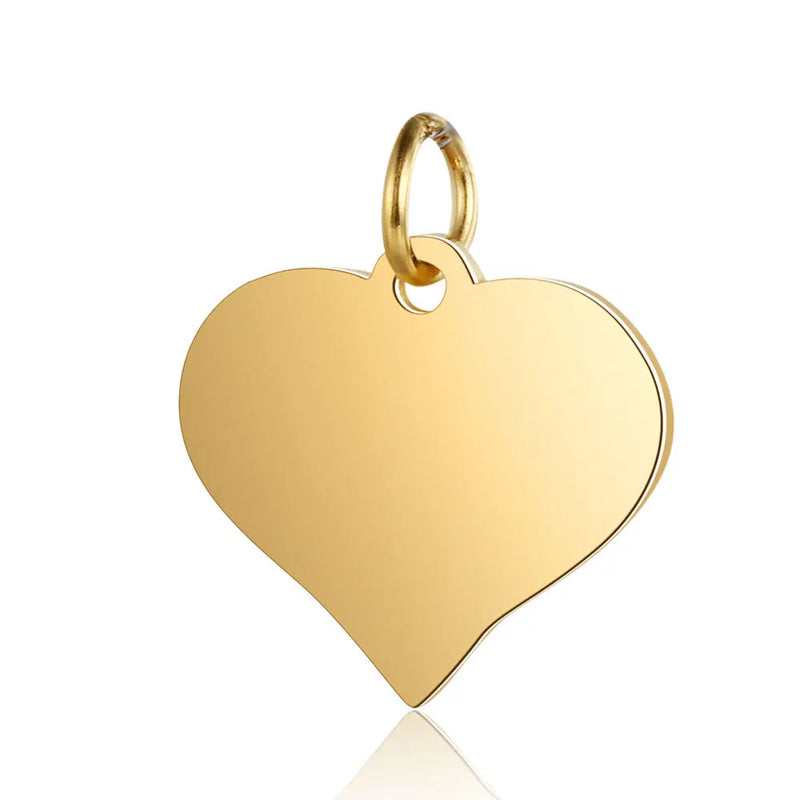 Stainless Steel Heart Pendant Logo Letter DIY Earrings