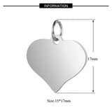 Stainless Steel Heart Pendant Logo Letter DIY Earrings