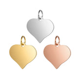 Stainless Steel Heart Pendant Logo Letter DIY Earrings
