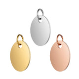 Stainless Steel Oval Pendant for Jewelry Making DIY