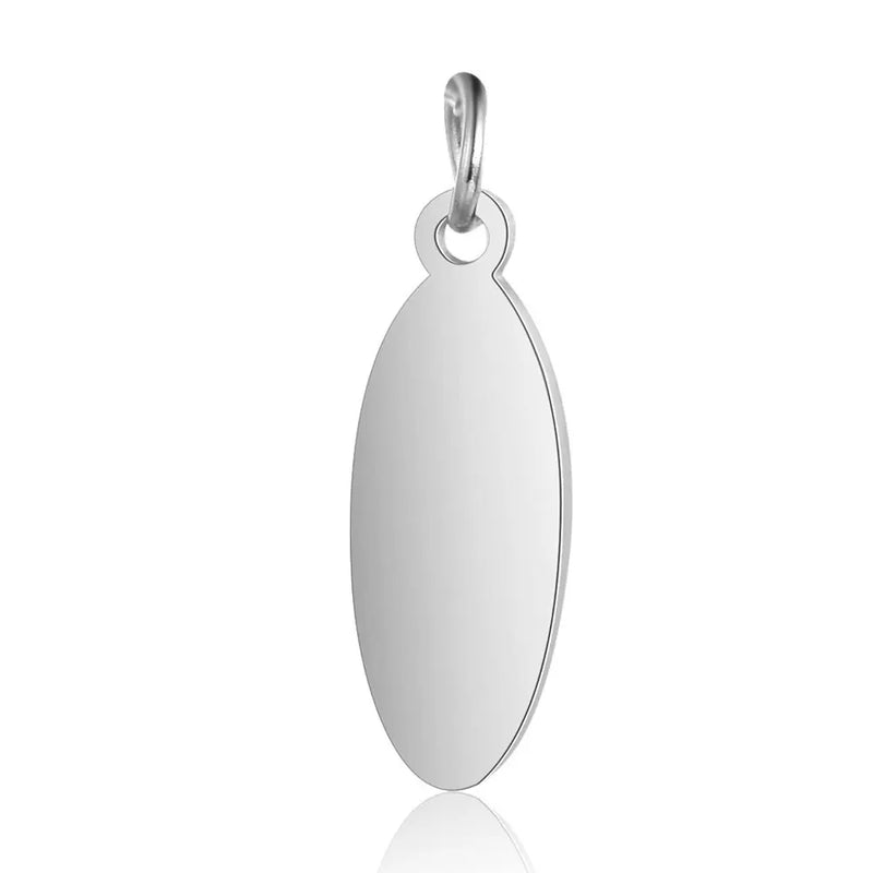 Stainless Steel Oval Pendant for DIY Jewelry Making