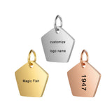Stainless Steel Polygon Pendant Charms for Jewelry Making