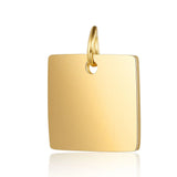 Custom Engraved Stainless Steel Square Pendant DIY Charms