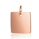 Custom Engraved Stainless Steel Square Pendant DIY Charms