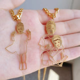 Kids Photo Pendant Custom Necklace Stainless Steel Boys Girls Birthday Gift