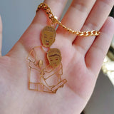 Kids Photo Pendant Custom Necklace Stainless Steel Boys Girls Birthday Gift