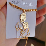 Kids Photo Pendant Custom Necklace Stainless Steel Boys Girls Birthday Gift