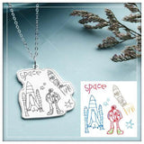 Custom Children's Drawing 925 Silver Keychain, Creative Gift