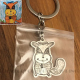 Custom Children's Drawing 925 Silver Keychain, Creative Gift