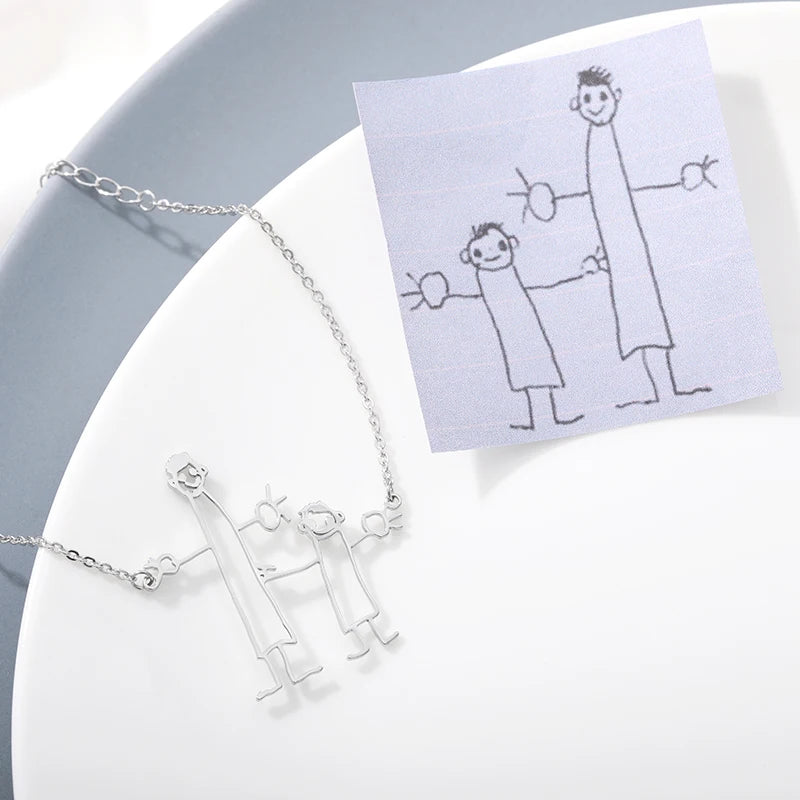Child's Drawing Name Bracelet Personalized Jewelry