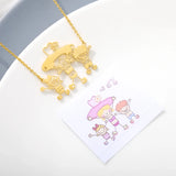 Kids Drawing Necklace Artwork Photo Pendant Personalized Stainless Steel BFF