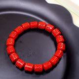 Chinese Red Organic Cinnabar Beads Elastic Bracelet Natural DIY Accessories