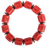 Chinese Red Organic Cinnabar Beads Elastic Bracelet Natural DIY Accessories