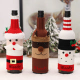 Christmas Red Wine Set Snowman Elk Decor