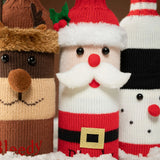 Christmas Red Wine Set Snowman Elk Decor
