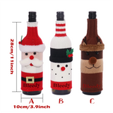 Christmas Red Wine Set Snowman Elk Decor