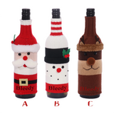 Christmas Red Wine Set Snowman Elk Decor