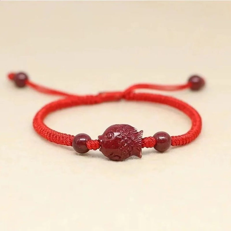 Cinnabar Chinese Fish Tortoise Shell DIY Bracelet Woman