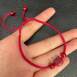 Cinnabar Chinese Owl DIY Bracelet Red Bangles Knotted Jewelry