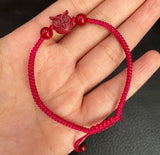 Cinnabar Chinese Owl DIY Bracelet Red Bangles Knotted Jewelry