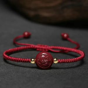 Cinnabar Chinese Zodiac DIY Bracelet for Woman Lucky Friendship Gift Red Bangles
