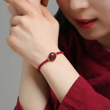 Cinnabar Chinese Zodiac DIY Bracelet for Woman Lucky Friendship Gift Red Bangles