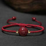 Cinnabar Chinese Zodiac DIY Bracelet for Woman Lucky Friendship Gift Red Bangles