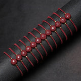 Cinnabar Chinese Zodiac DIY Bracelet for Woman Lucky Friendship Gift Red Bangles