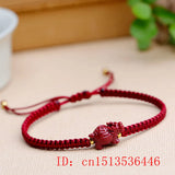 Cinnabar Dragon Turtle Bead DIY Bracelet Woman Lucky Friendship Gift Red Bangles